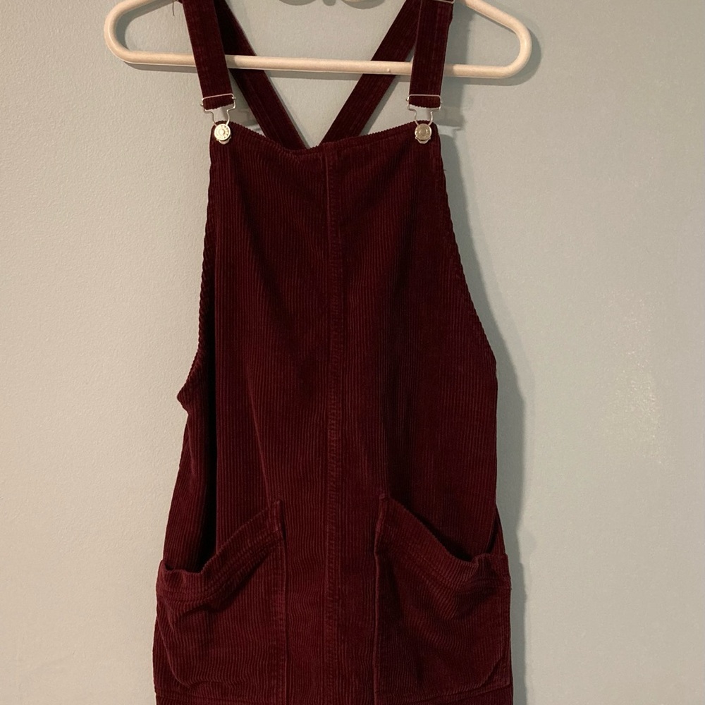 Topshop Maroon Corduroy Mini Dress